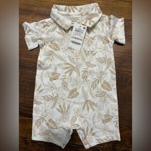 Baby Romper with Leaf Print